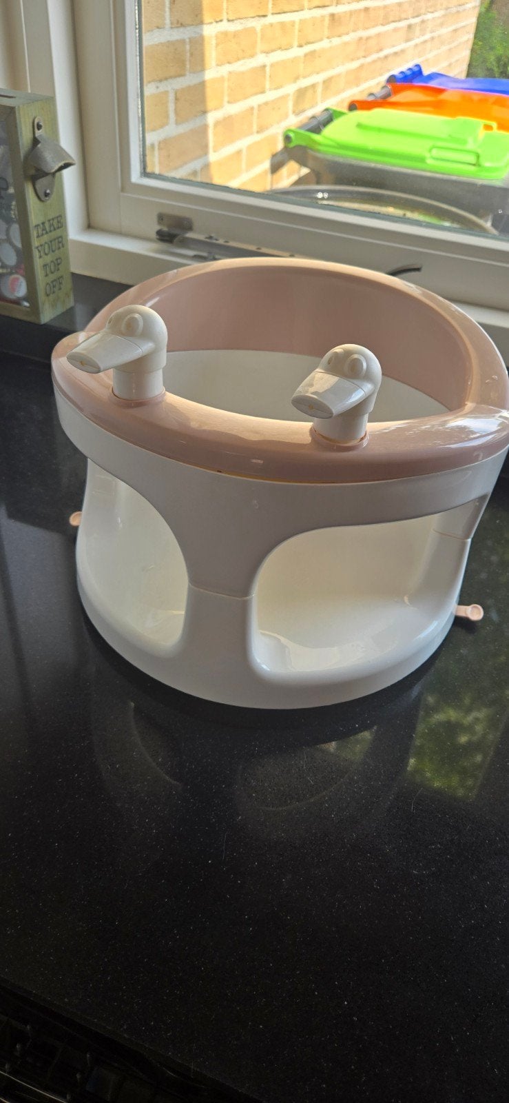 Prenatal badzitje roze wit met eendjes, Ophalen of Verzenden, Gebruikt, Badzitje of Badring, Prenatal