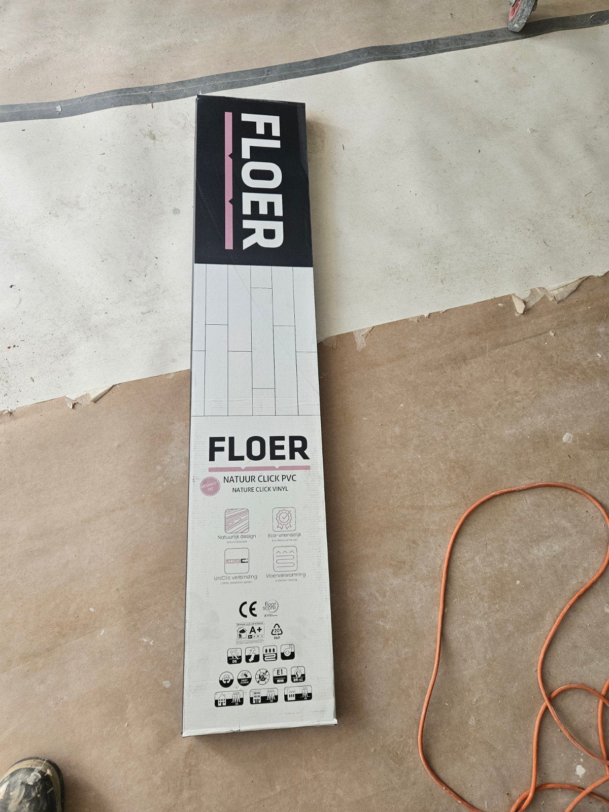 Floer Natuur Click PVC Vloer 11,25m2 en Ondervloer 2.0, Ophalen, Nieuw, Vinyl, Natuur Click PVC