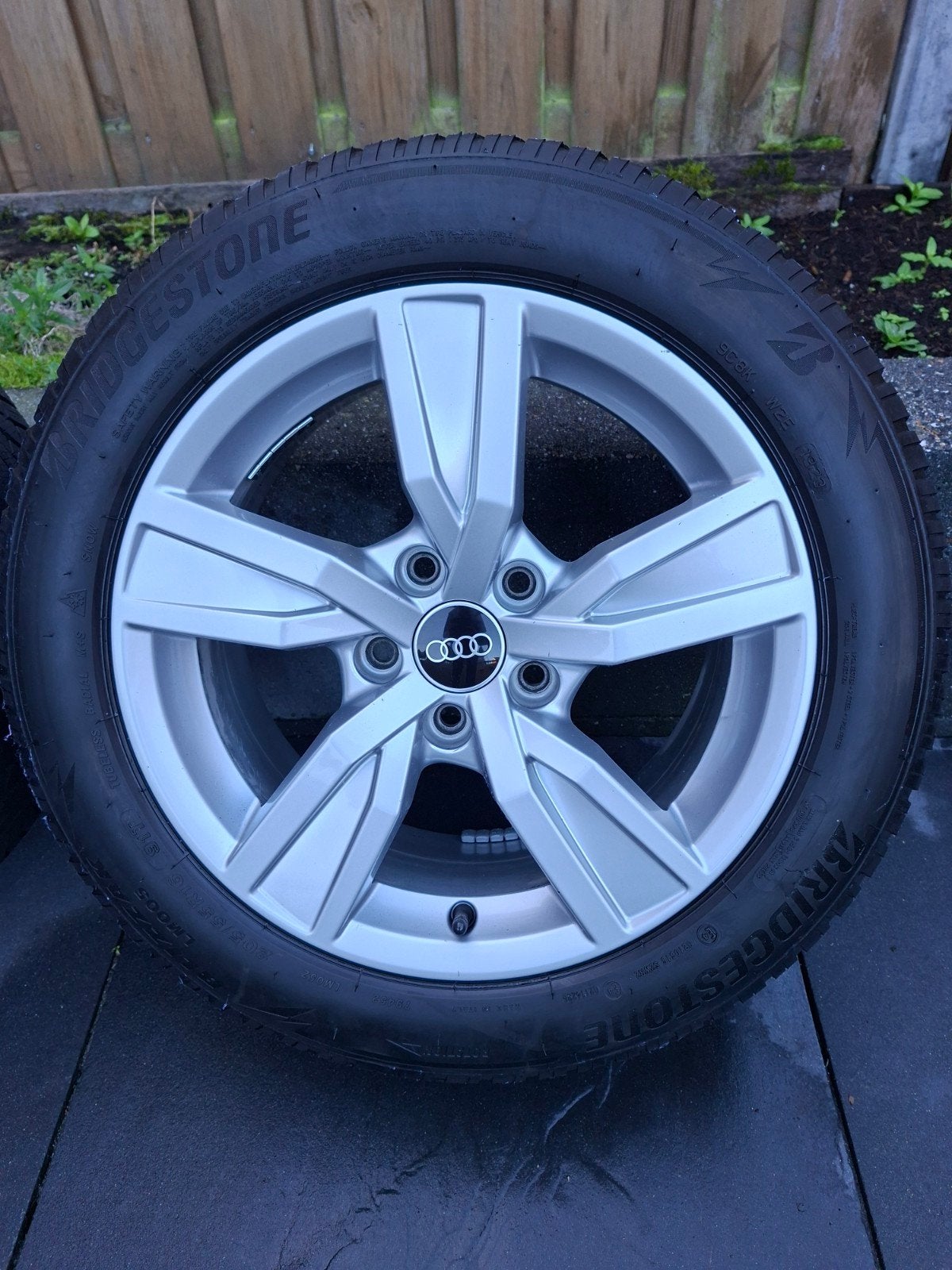 5x112 OEM Audi 16 inch velgen 205 55 16 winterbanden, Ophalen, Gebruikt, 16 inch, Banden en Velgen