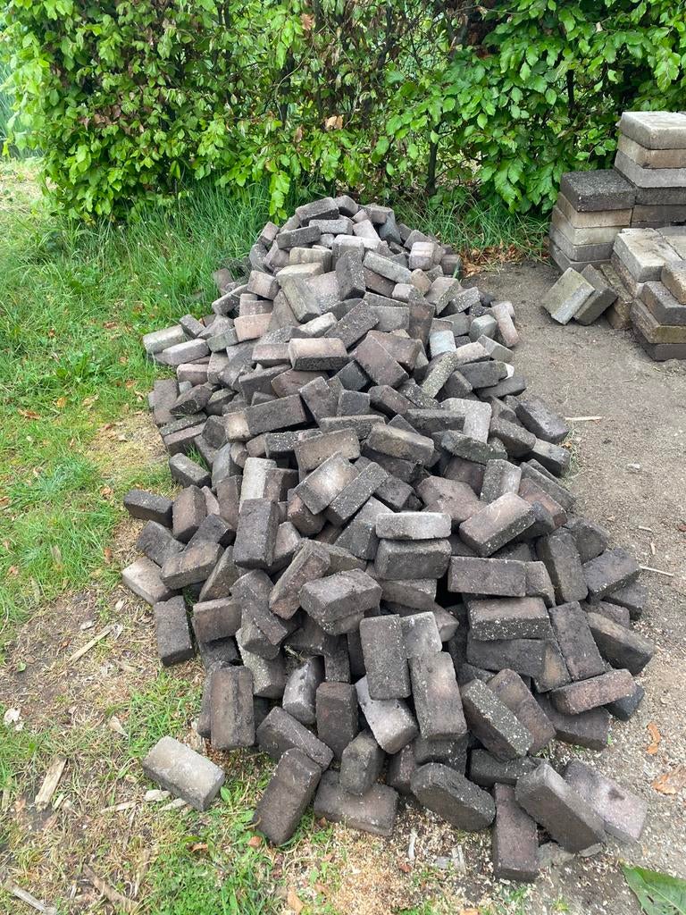 Betonklinkertjes waal formaat, Tuin en Terras, Tegels en Klinkers, Ophalen, Zo goed als nieuw, Beton, Klinkers