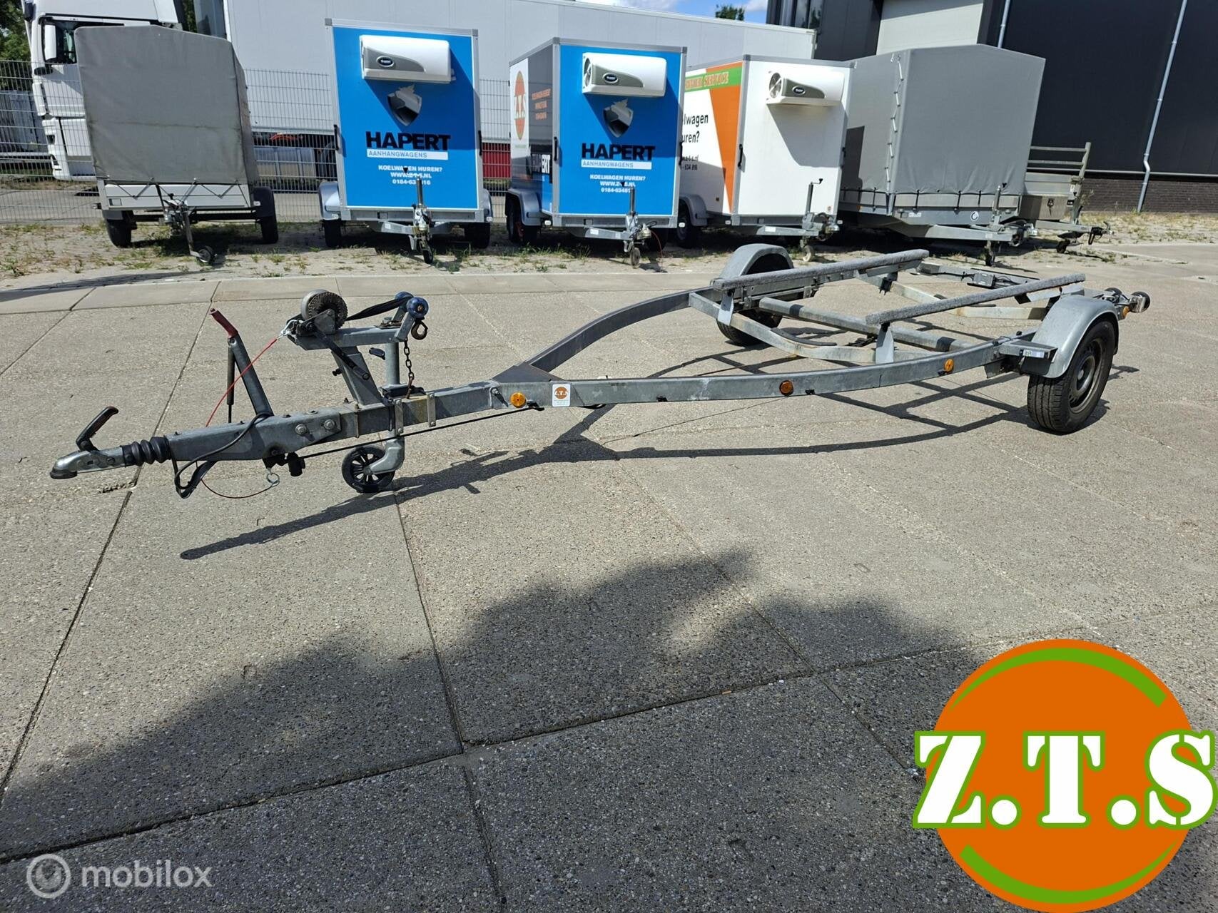Boottrailer met balken 1500 kg, Gebruikt, Overige typen, Geremd