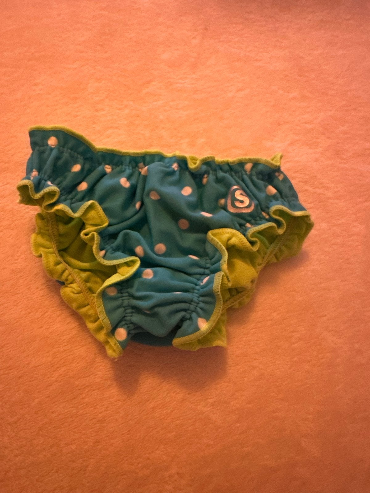 Shiwi zwembroekje maat 74 groen blauw met stippen, Jongetje of Meisje, Ophalen of Verzenden, Zo goed als nieuw, Maat 74