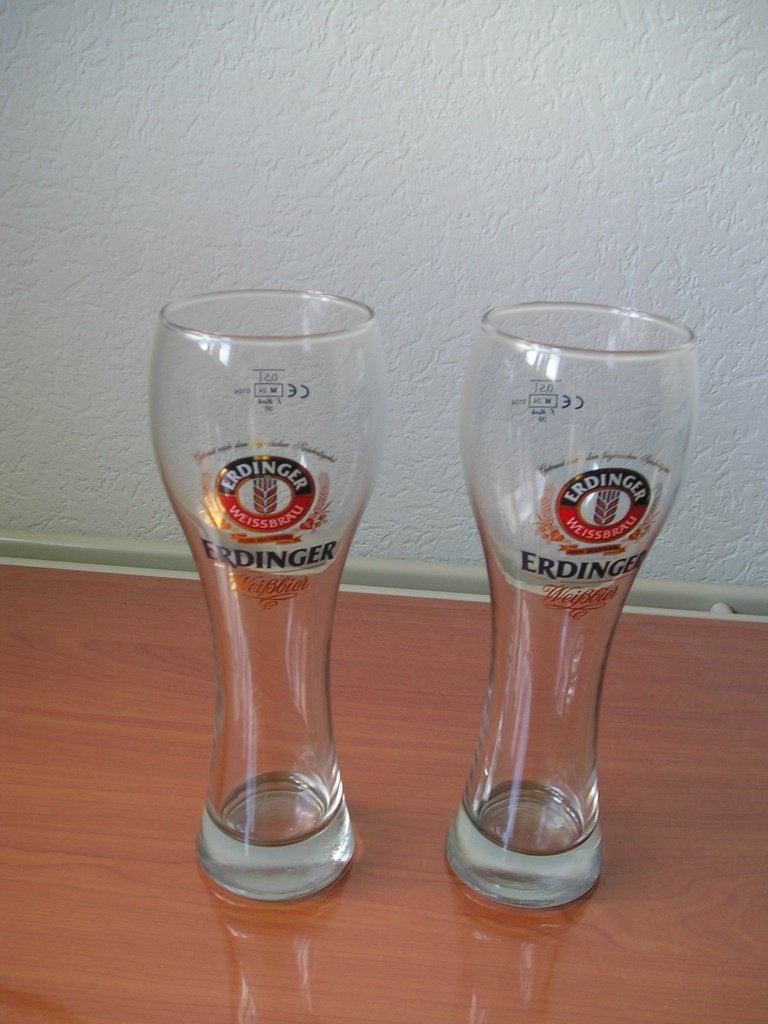 2 Erdinger bierglazen, Ophalen of Verzenden, Nieuw, Glas of Glazen, Overige merken