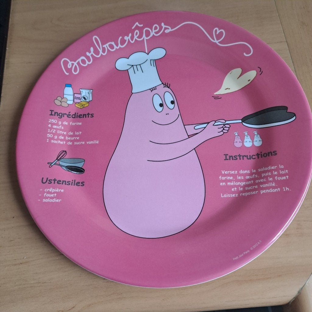Barbapapa pannenkoekenbord, Huis en Inrichting, Overige materialen, Ophalen of Verzenden, Zo goed als nieuw, Bord(en)