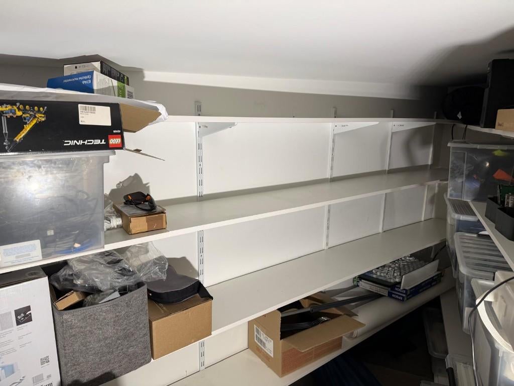Wandrailsysteem (dubbel), Huis en Inrichting, Woonaccessoires | Wandplanken en Boekenplanken, Ophalen, Gebruikt