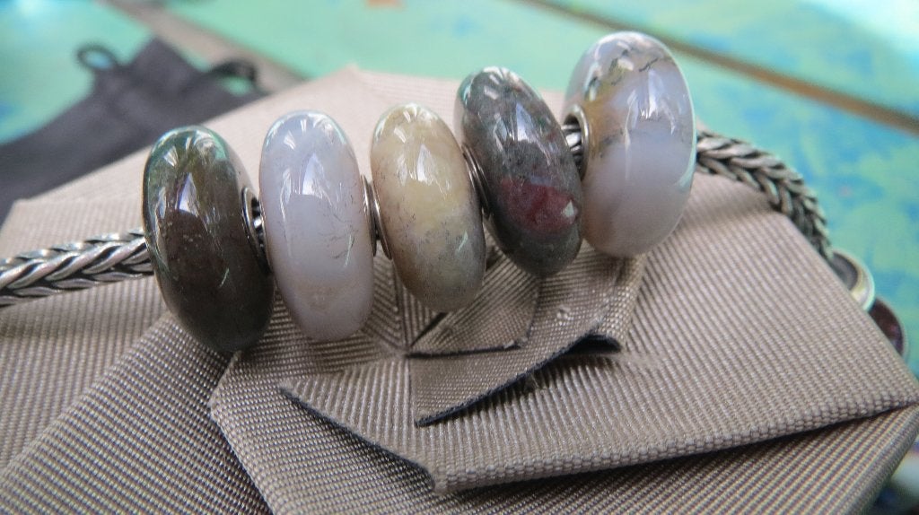 Trollbeads retired: 5 halfedelstenen, als set te koop, Sieraden, Tassen en Uiterlijk, Zo goed als nieuw, Trollbeads, 4 bedels of meer