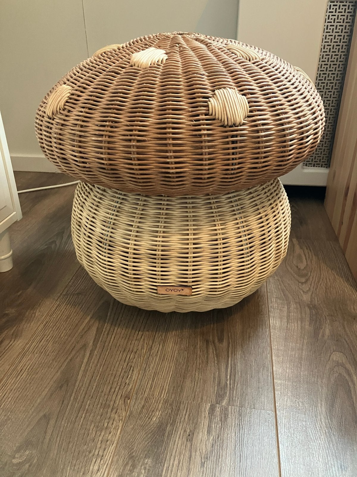 OYOY mushroom basket - opbergmand, Ophalen, Beige, Zo goed als nieuw, Natuurlijk materiaal