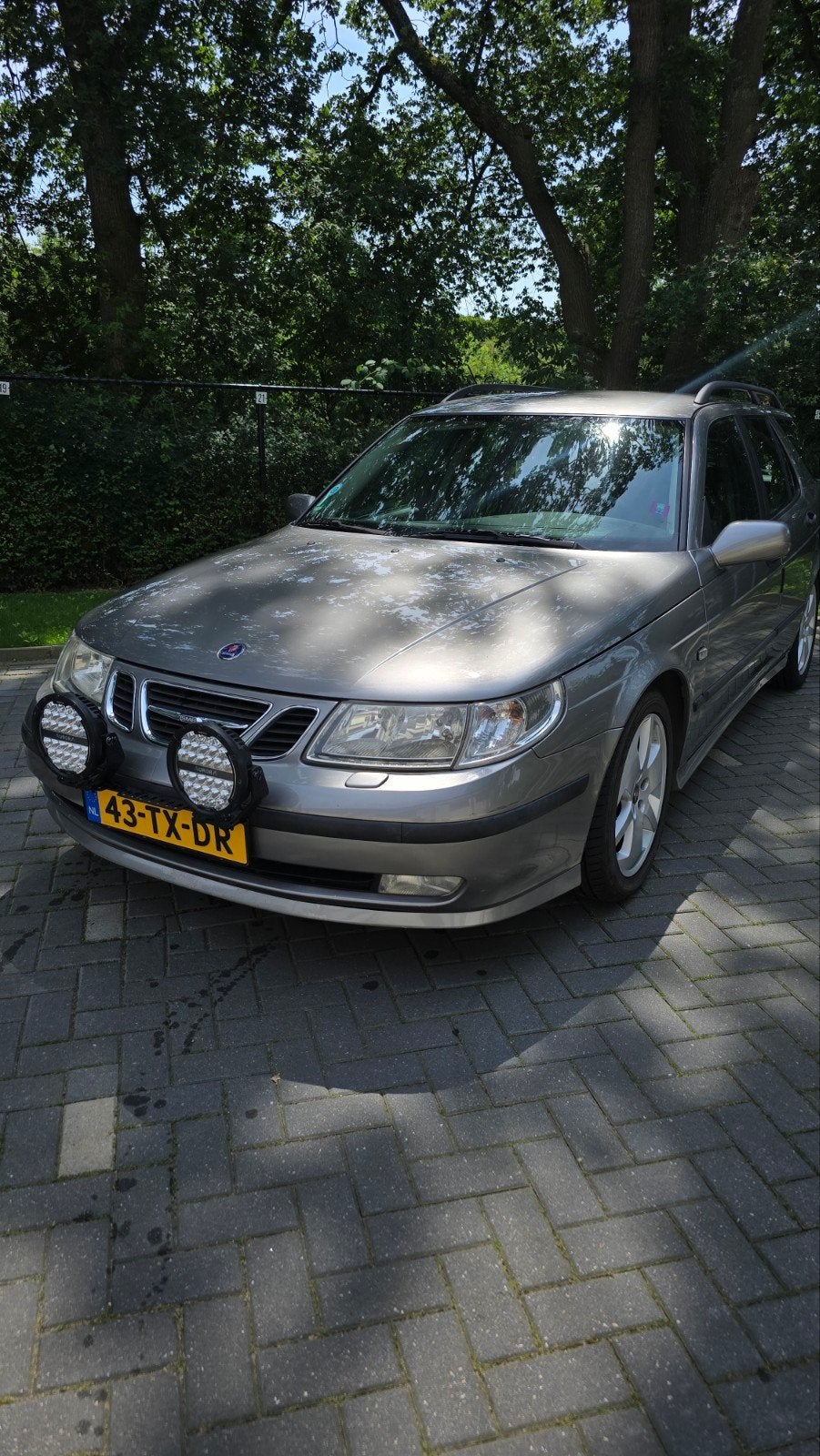 Saab 9-5 2.0 T Estate 2001 Grijs estate, Auto's, Saab, Voorwielaandrijving, 1800 kg, 4 cilinders, Leder en Stof