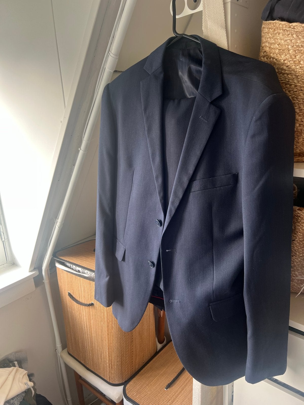 Stijlvol donkerblauw pak - LIV Collection, Kleding | Heren, Ophalen of Verzenden, Zo goed als nieuw, Maat 48/50 (M), Blauw