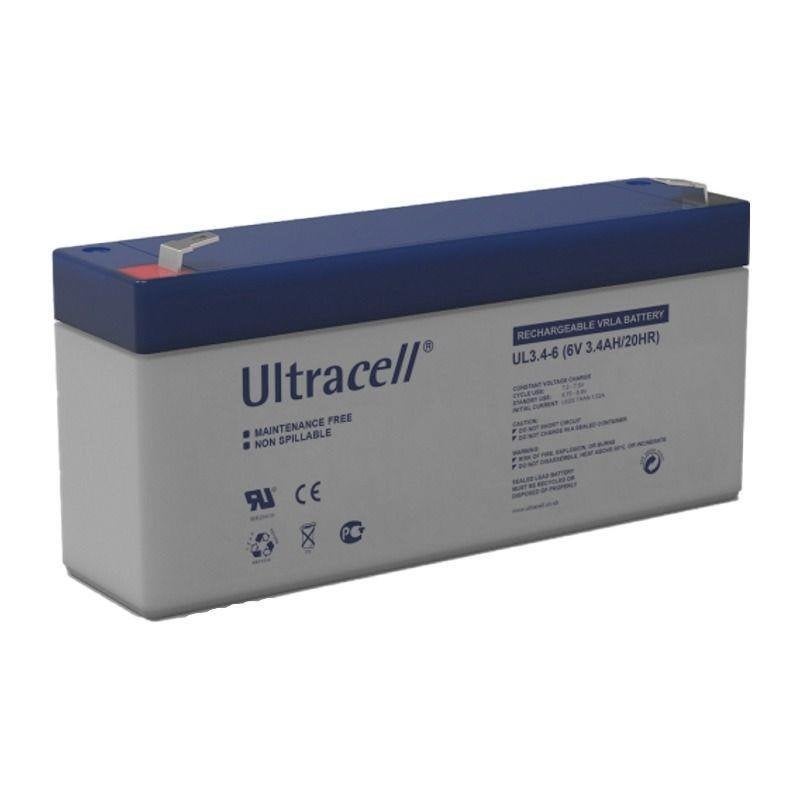Ultracell oplaadbare Loodaccu 6 Volt 3.4Ah, Ophalen of Verzenden, Nieuw