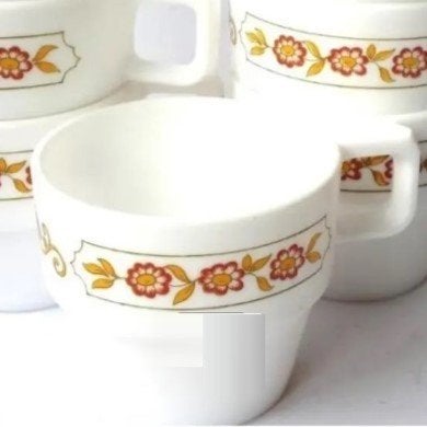 7 stapelbare kopjes En 6 schoteltjes Arcopal France vintage, Antiek en Kunst, Antiek | Servies los, Ophalen of Verzenden