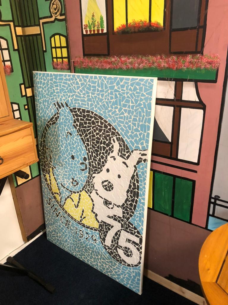 Art mosaic Kuifje, Ophalen, Schilderij
