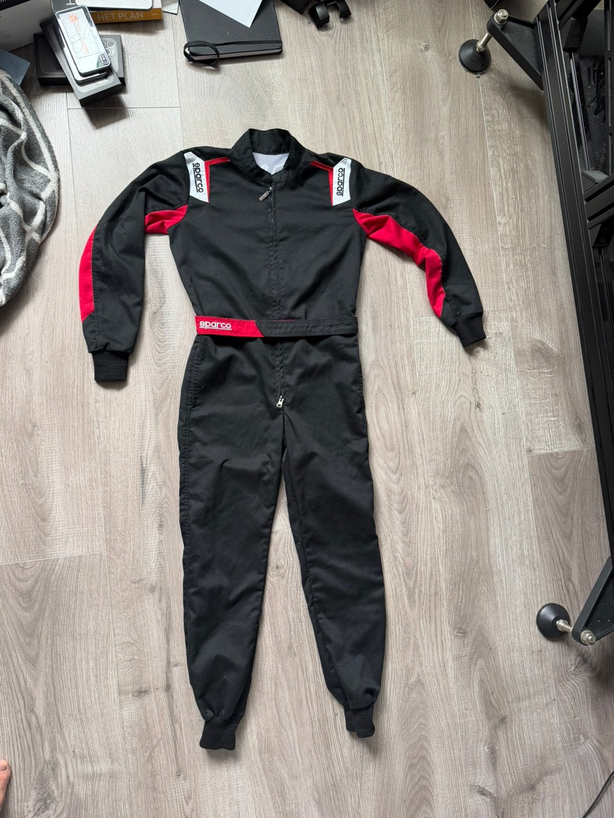 Sparco Kart Overall Rookie Zwart Rood - Maat 140, Sport en Fitness, Ophalen of Verzenden, Zo goed als nieuw, Kart