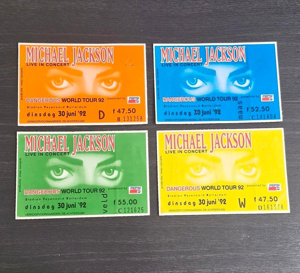 Complete set  Michael Jackson concert kaartjes 1992, Eén persoon