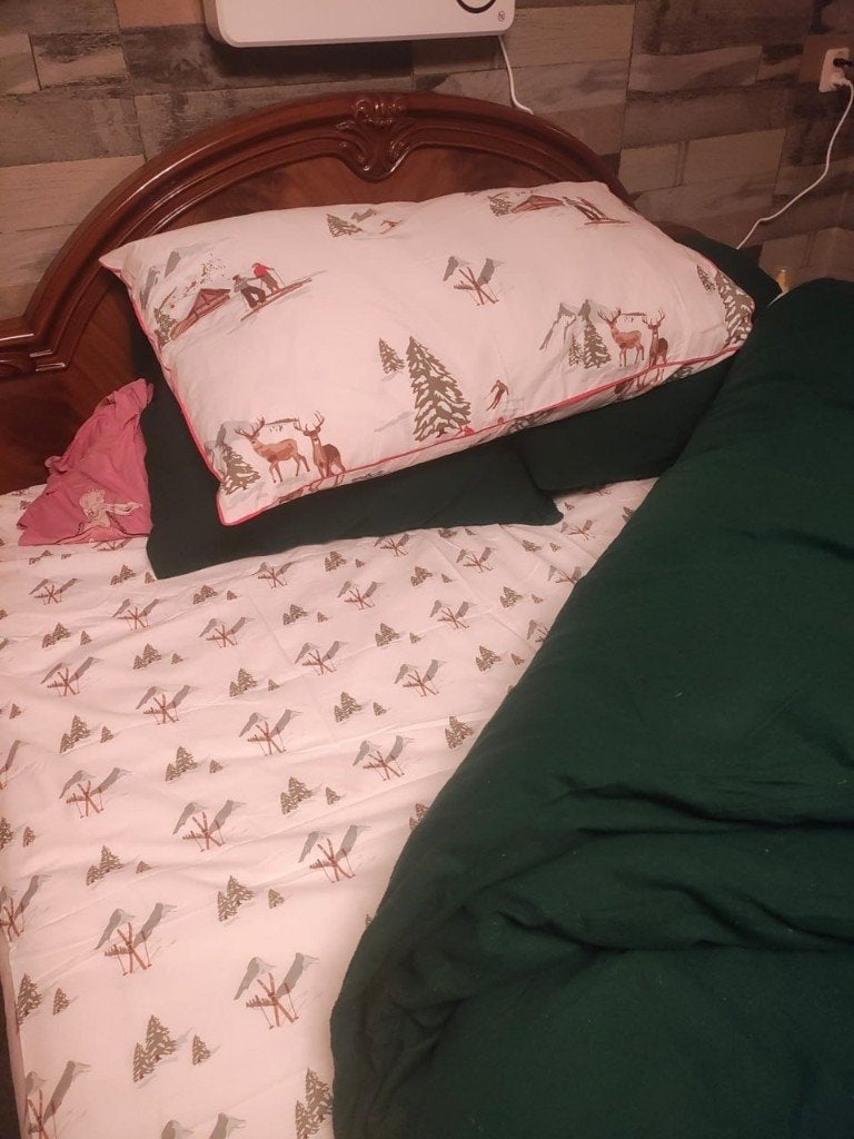 Tweepersoons bed - 1.80m x 2.00m zonder matras !, Huis en Inrichting, Slaapkamer | Bedden, Ophalen, Gebruikt, Bruin, Steigerhout