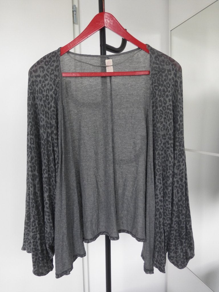 Kimono-achtig vestje met panterprint van TRF [ZARA], Maat 38/40 (M), Verzenden, Zara, Grijs