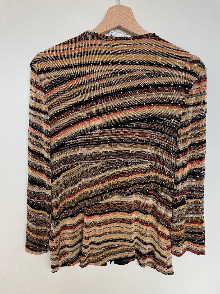 Joseph Ribkoff Bruin oranje gestreept vest glitters maat M, Maat 38/40 (M), Bruin, Koningin Wilhelminaplein 13, 1062 HH Amsterdam, Nederland
