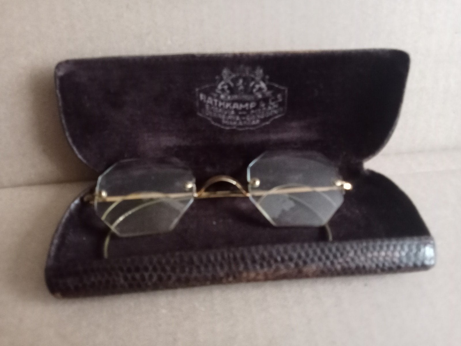 Antieke Art Deco Bril (12K Gold Filled) - Rathkamp & Co, Ophalen of Verzenden, Overige merken