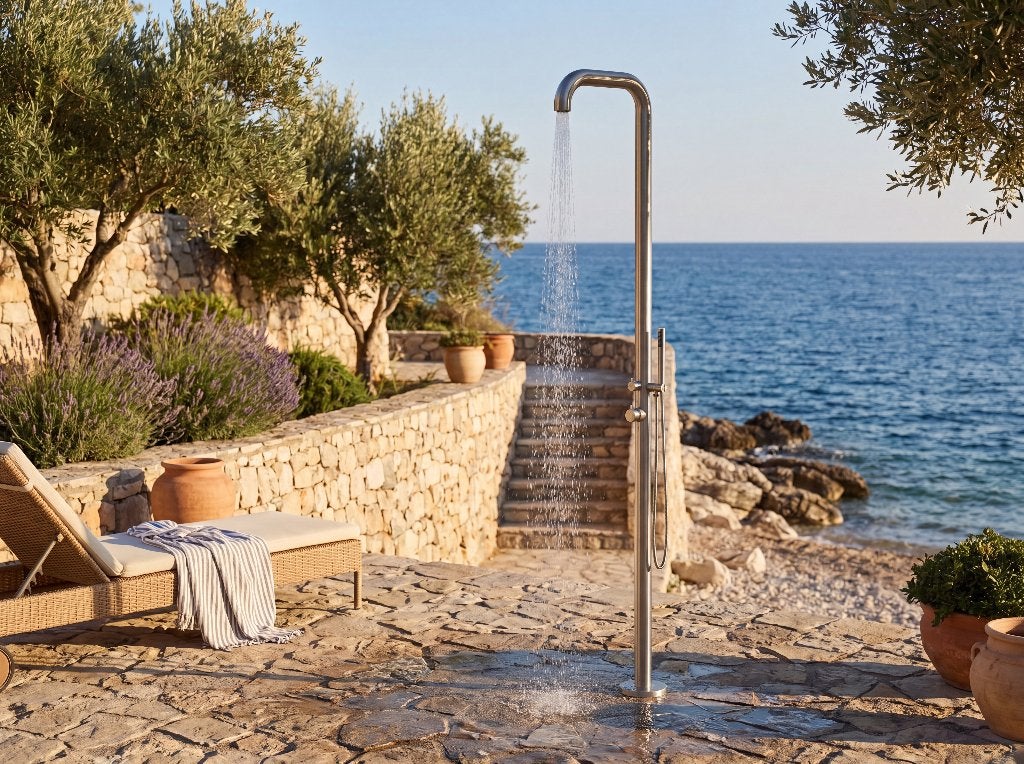 Pacific Showers RVS Design Buitendouche Warm & Koud water, Ophalen of Verzenden, Nieuw