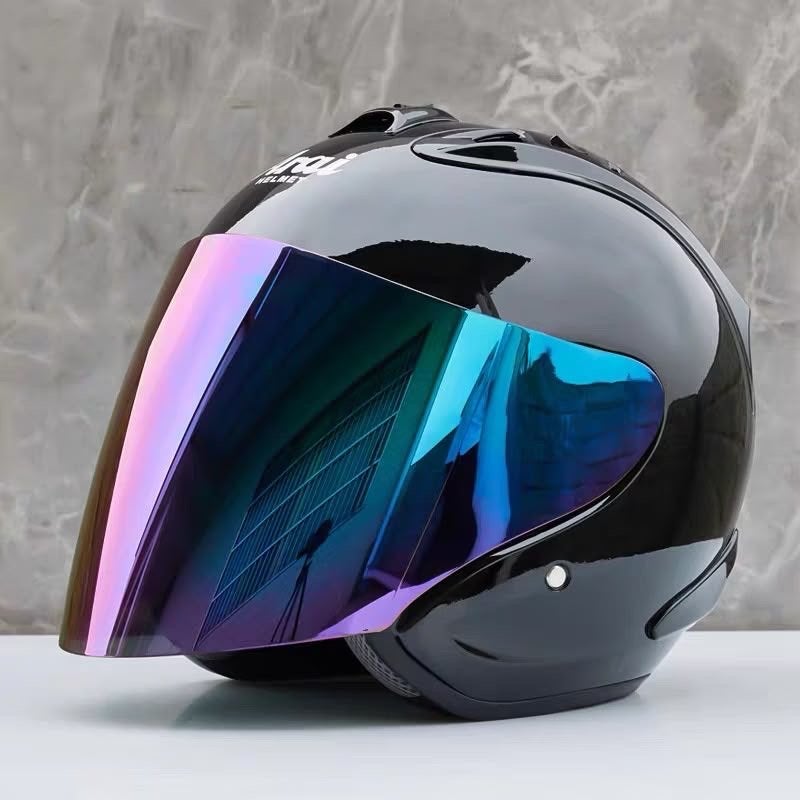 Arai helm glanzend zwart met blauw vizier, Ophalen, Arai, Heren, Jethelm
