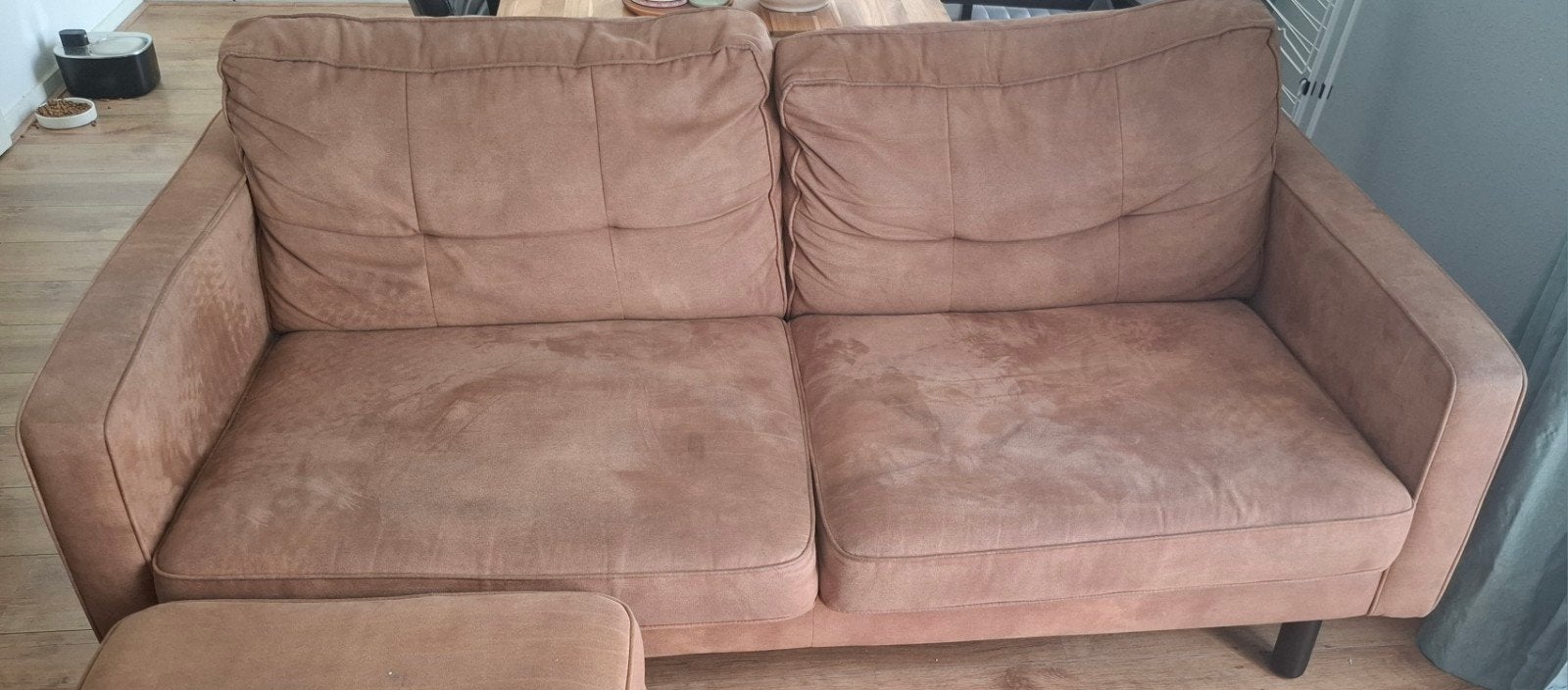 Bruine bank, Huis en Inrichting, Ophalen, Gebruikt, 150 tot 200 cm, Tweepersoons