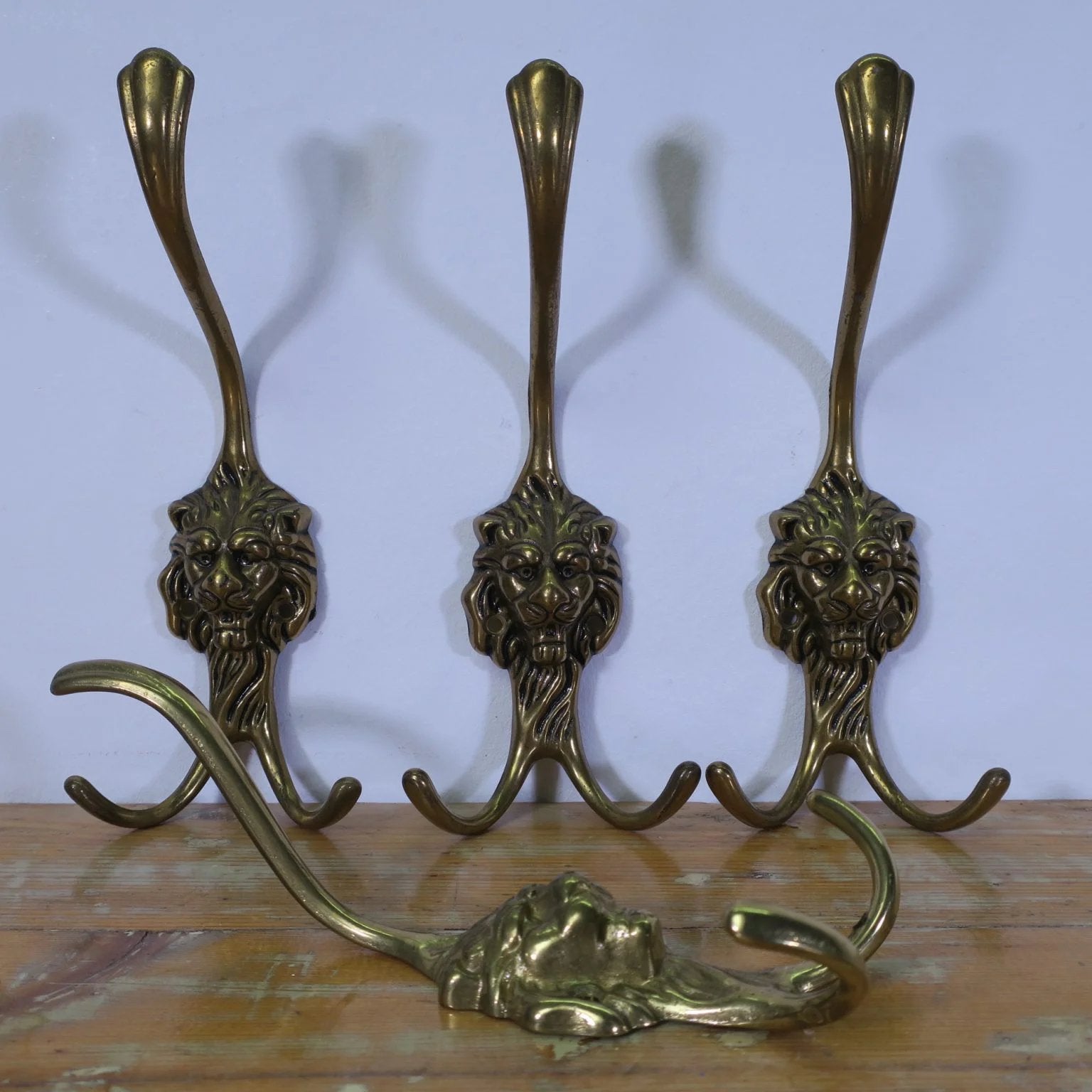 1890-Antiek bronz 4 kapstok haken, hangers, van Nederlands, Ophalen of Verzenden