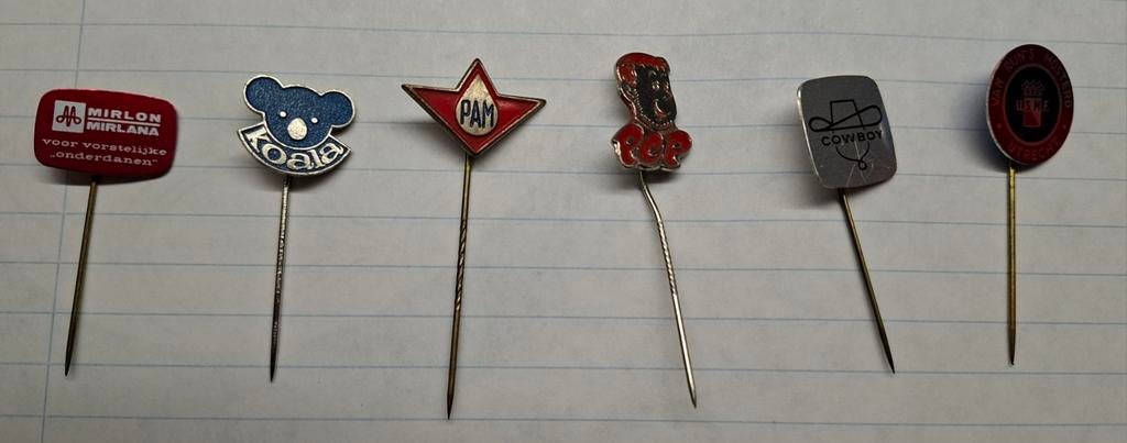6 oude speldjes., Verzamelen, Speldjes, Pins en Buttons, Ophalen of Verzenden, Gebruikt, Overige onderwerpen