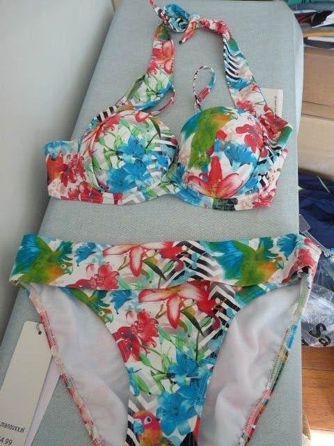 Vrolijke kleurrijke bloemen bikini, mt 38 Manouxx Nieuw, Overige kleuren, Manouxx, Nieuw, Ophalen of Verzenden