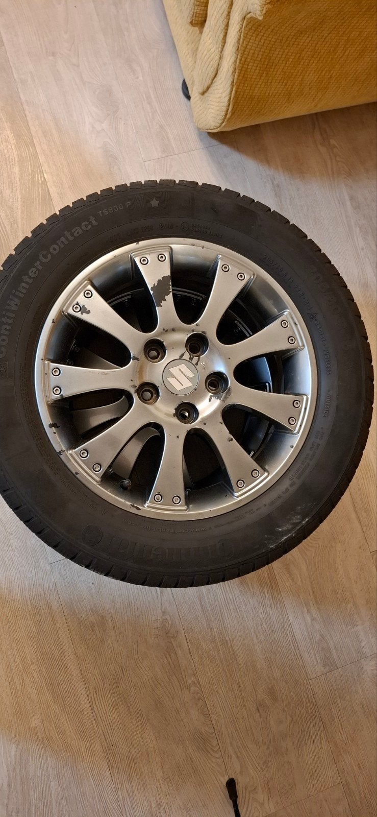 4 Continental winterbanden 205/60 R16 met velgen, Gebruikt, 16 inch, Banden en Velgen, Terreinwagen