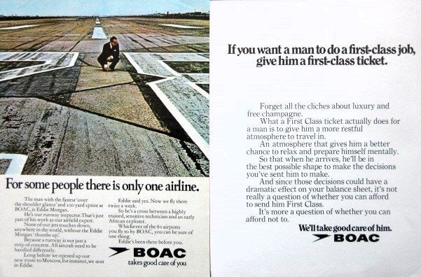 8 vintage advertenties reclames BOAC vliegmaatschappij 71-73, Verzamelen, Luchtvaart en Vliegtuigspotten, Ophalen of Verzenden