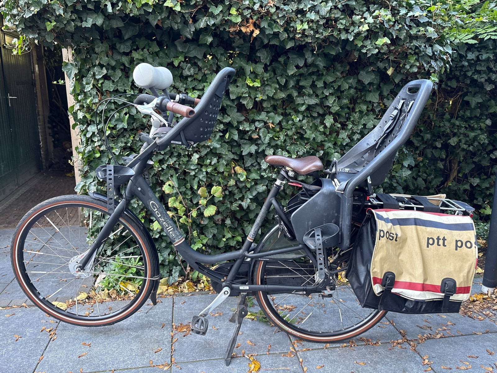 Gazelle Bloom mamafiets met Yepp zitjes en fietstassen, Fietsen en Brommers, Ophalen, Velgrem, Gazelle, 53 tot 56 cm