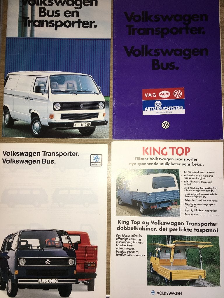 4x Volkswagen Bus / Transporter T3 & T4 brochures folders, Ophalen of Verzenden, Zo goed als nieuw, Volkswagen