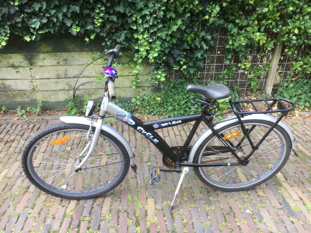 Jongens fiets 26 inch, slot, verlichting, frame 44cm, versn, Terugtraprem, Gebruikt, Handrem, Overige merken
