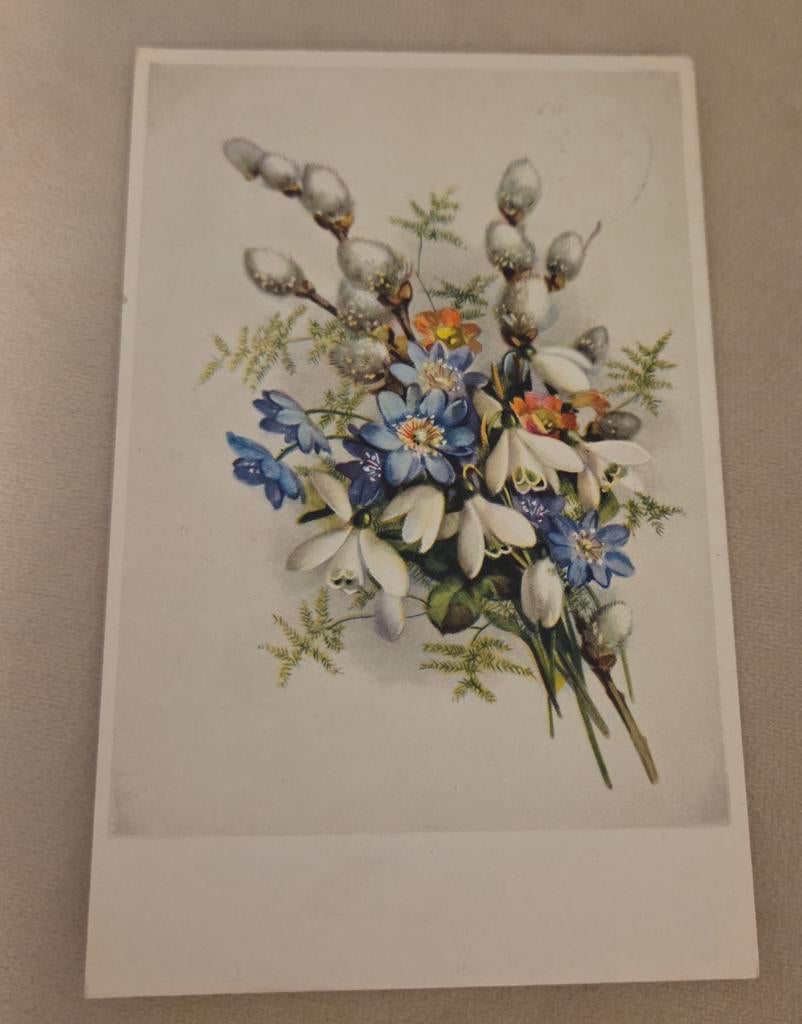 Boeket voorjaarsbloemen, Verzenden, 1940 tot 1960, Gelopen, Overige thema's