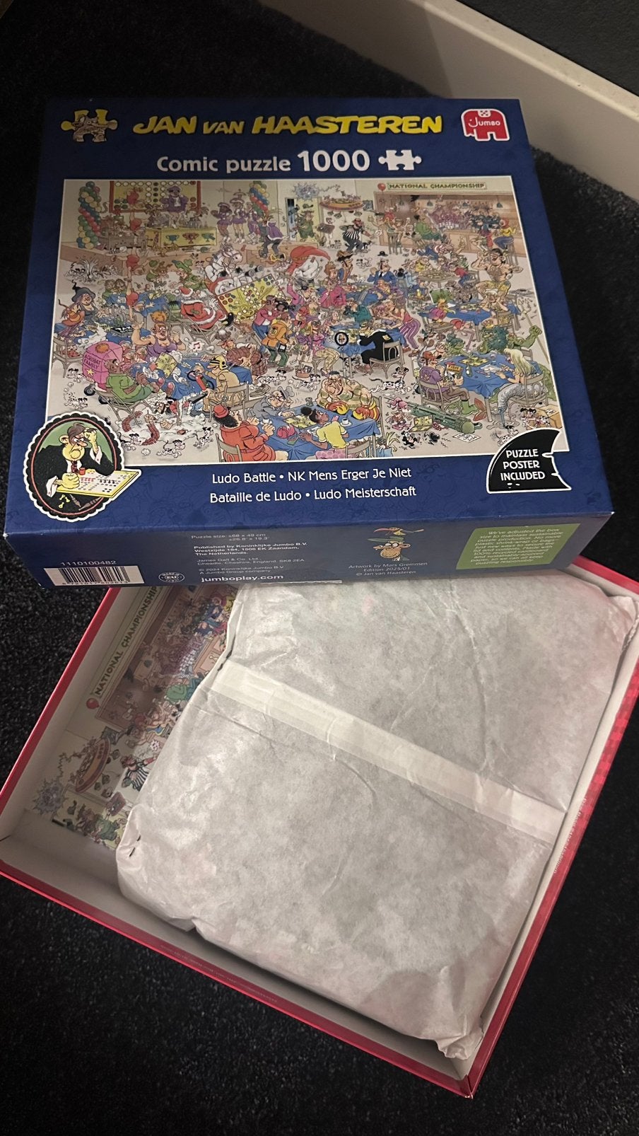 Foto 3 van Jan van Haasteren puzzel NK MENS ERGER JE NIET 1000 stukjes