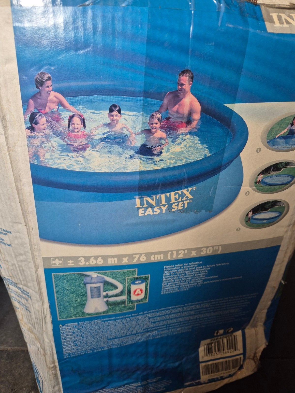 Intex Easy Set Opzetzwembad 3.66m x 76cm, Tuin en Terras, Gebruikt, Minder dan 80 cm, Rond, 300 cm of meer