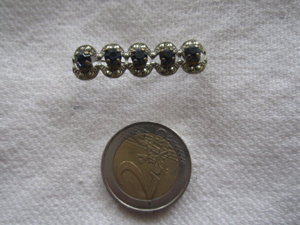 35.   Aparte oude broche, steentjes zijn blauw, Sieraden, Tassen en Uiterlijk, Antieke sieraden, Ophalen, Overige materialen, Broche