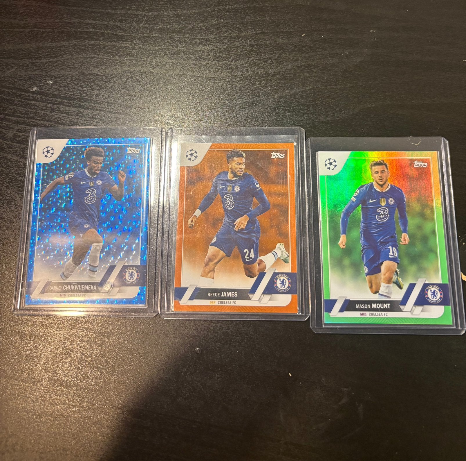 3 Chelsea numbered parallels 2022-23 Topps UEFA UCC Flagship, Ophalen of Verzenden, Zo goed als nieuw, Plaatje