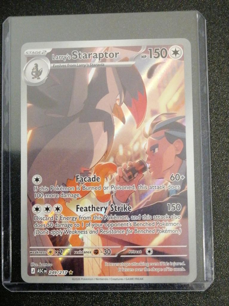 Larry's Staraptor 249/217 Pokémon Kaart, Ophalen of Verzenden, Zo goed als nieuw, Losse kaart