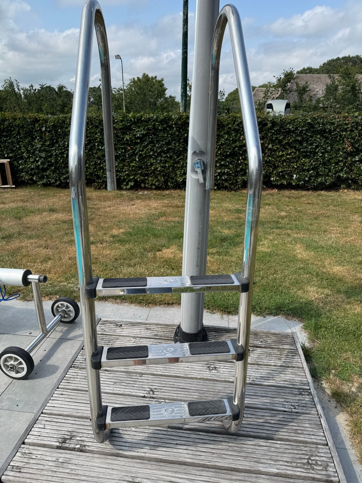 RVS Zwembadtrap - 3 treden, Ophalen, Gebruikt, Ladder