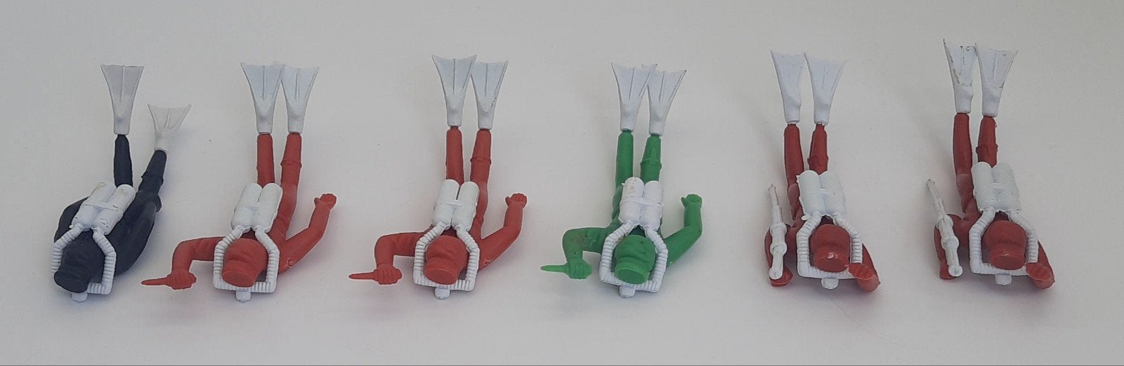 Vintage 6x plastic Frogmen / Scuba Divers / Duikers, Ophalen of Verzenden, Gebruikt