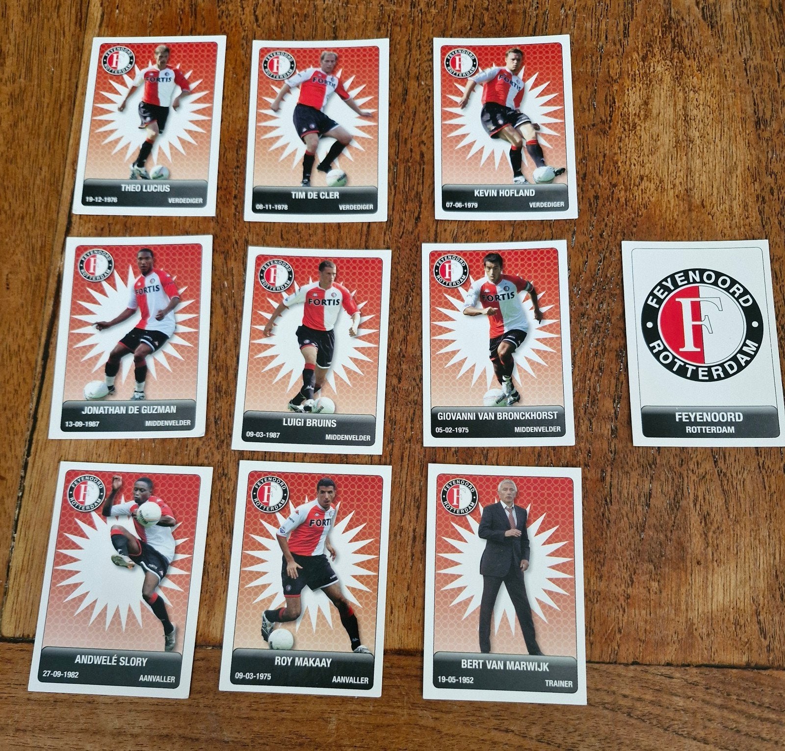 Feyenoord voetbalplaatjes 2007/2008 - 10 originele kaarten, Verzamelen, Ophalen of Verzenden, Zo goed als nieuw, Feyenoord, Poster, Plaatje of Sticker