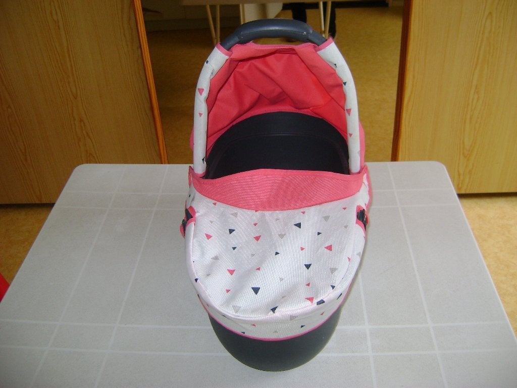 roze/witte poppen maxicosi 53lx25breed met kap en dekje, Ophalen of Verzenden, Zo goed als nieuw, Babypop