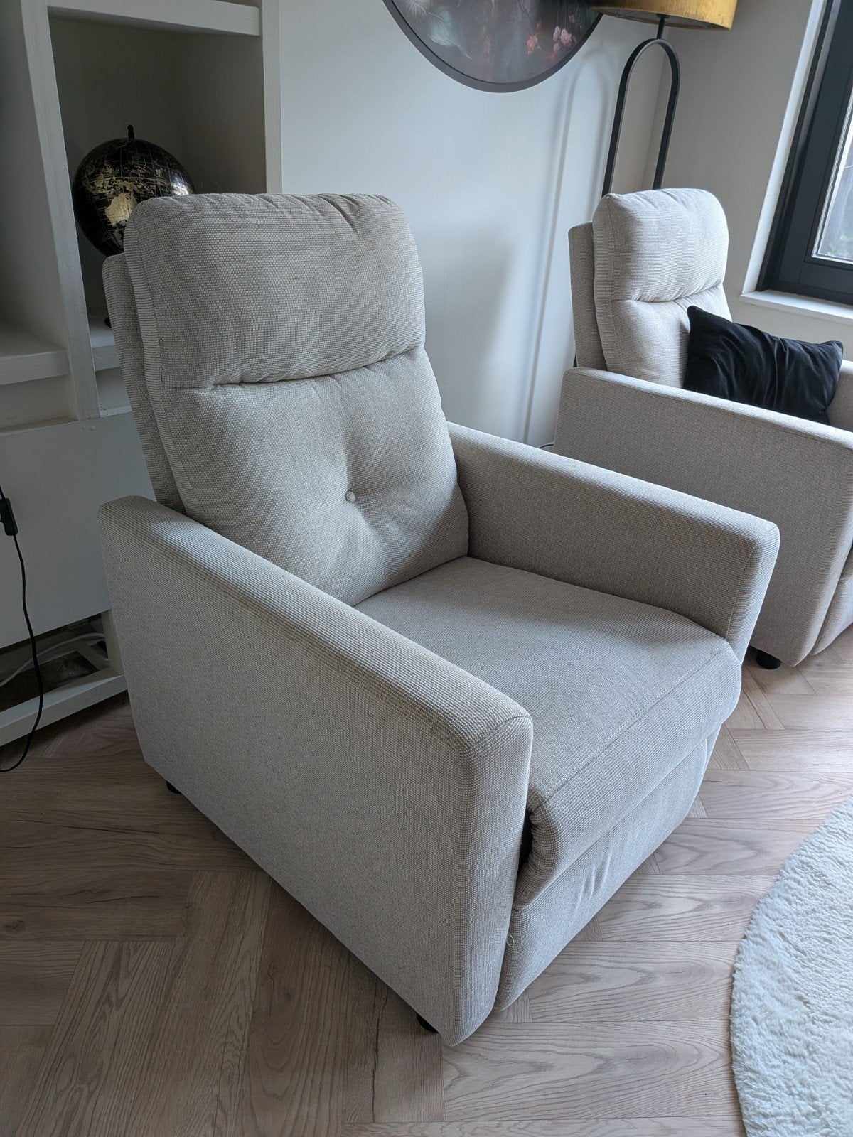 1x Fauteuil Verstelbaar - Licht Zand - NOG NIEUW (juli '26), Ophalen, 75 tot 100 cm, Zo goed als nieuw, 75 tot 100 cm