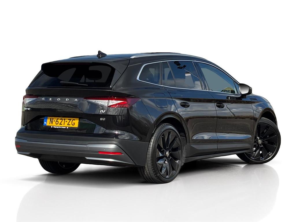Skoda Enyaq iV 80 204 PK  Leder  Pano  360CAM  M, Automaat, Gebruikt, 80 kWh, Zwart
