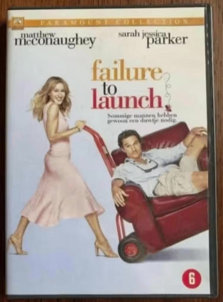 DVD Failure to launch; Matthew McConaughey en Sarah Jessica, Vanaf 6 jaar, Ophalen of Verzenden, Zo goed als nieuw, Romantische komedie