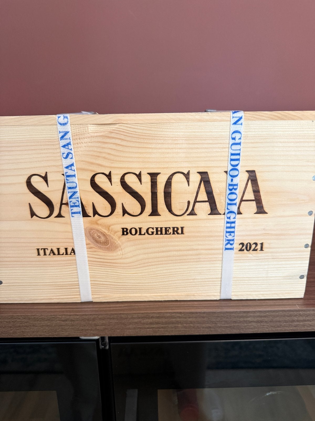 6 flessen Sassicaia 2021 in originele houten kist (OWC), Ophalen, Nieuw, Italië, Rode wijn