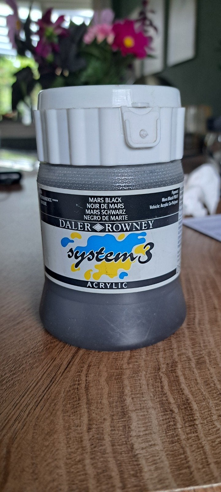 Daler Rowney System 3 Acrylverf Mars Black (bijna vol), Ophalen of Verzenden, Gebruikt, Acrylverf