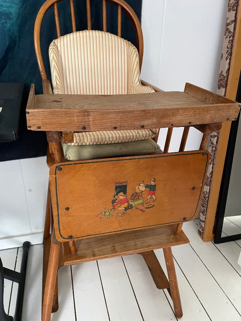 Vintage kinderstoel, Ophalen, Gebruikt, Bruin, Vintage kinderstoel