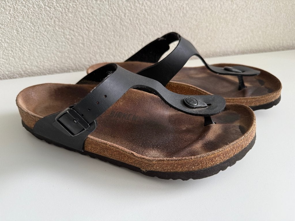 Birkenstock Gizeh sandalen / slippers (maat 40, zwart), Zwart, Gedragen, Sandalen of Muiltjes, Ophalen of Verzenden